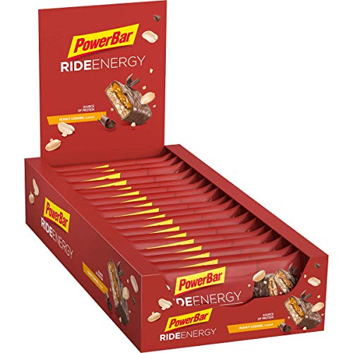 PowerBar Ride Energy Peanut Caramel 18x55g - Barra de Proteínas de Carbohidratos + Magnesio