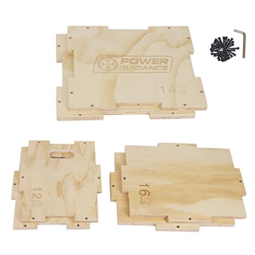 POWERGUIDANCE Caja pliométrica de Madera 3 en 1 - Ideal para Entrenamiento Cruzado - 40/35/30CM, Plyo Caja de Madera, Plyo Box