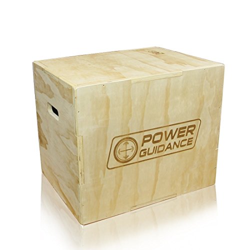 POWERGUIDANCE Caja pliométrica de Madera 3 en 1 - Ideal para Entrenamiento Cruzado - 40/35/30CM, Plyo Caja de Madera, Plyo Box