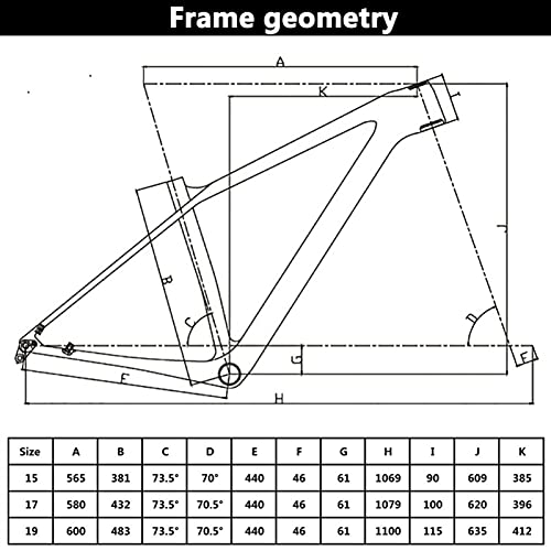 PPLAS 29er Boost 148x12mm Carbon Mountain Bike Frame T1000 Carbon MTB Bicycleet Freameset con 110x15mm Fork (Color : UD Black Glossy, Size : 19inch)