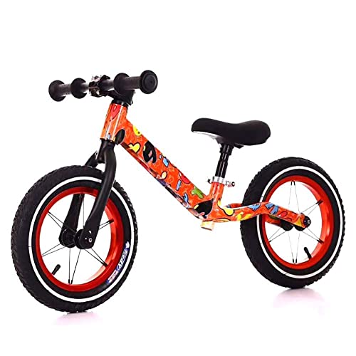 PresentTrike Bicicleta de equilibrio para 2, 3, 4, 5, 6 años de edad, Bicicleta de equilibrio para niños Sin pedal Bicicleta para niños pequeños con manillar y asiento ajustables, B Happy house