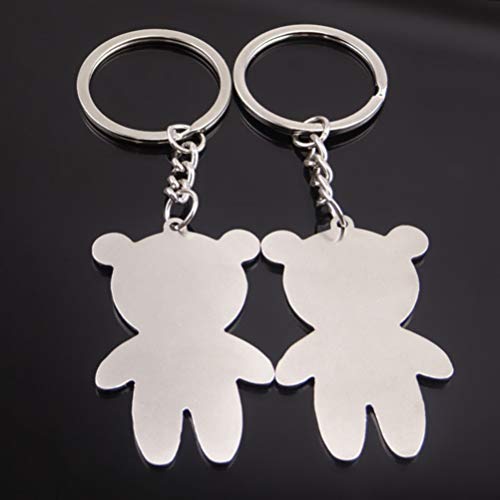 PRETYZOOM 6 Unids Animal Parejas Llavero Encantador Oso de Dibujos Animados Colgante Llavero Mochila Colgante Ornamento Regalo para Amantes Amigos