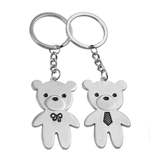 PRETYZOOM 6 Unids Animal Parejas Llavero Encantador Oso de Dibujos Animados Colgante Llavero Mochila Colgante Ornamento Regalo para Amantes Amigos