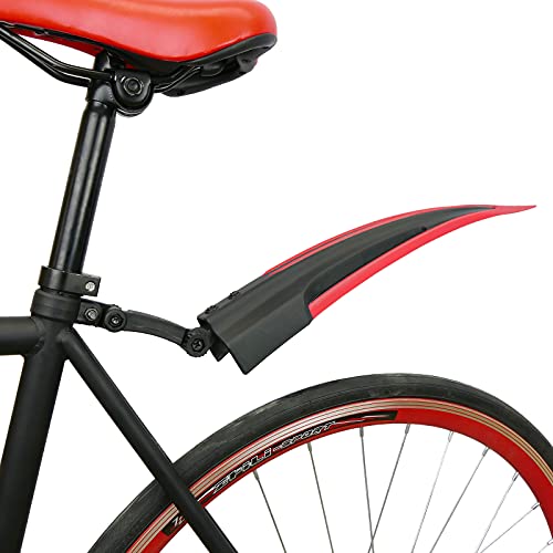 PrimeMatik - Guardabarros Delantero y Trasero para Bicicleta Bici de montaña MTB de Color Rojo