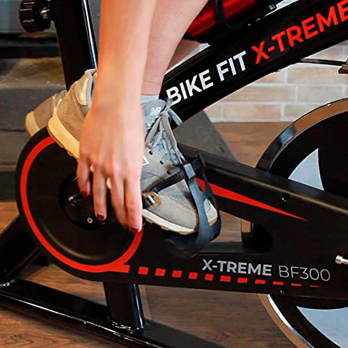 PRIXTON Bike Fit Spinning Xtreme - Bicicleta de Spinning Estatica Indoor Volante de inercia 6 Kg Manillar y Asiento Ajustable Rastrales Incluidos Hasta 120 Kg