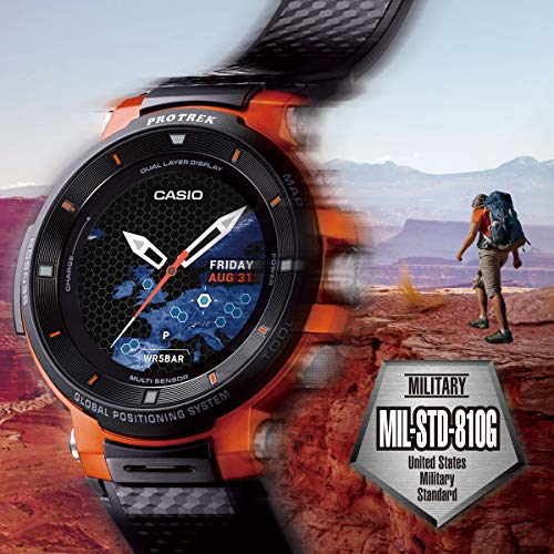 Pro Trek Smart WSD-F30 Azul, Wear OS by Google Outdoor Smartwatch con GPS incorporado, Mapeo Mundial y Tecnología de Triple Sensor