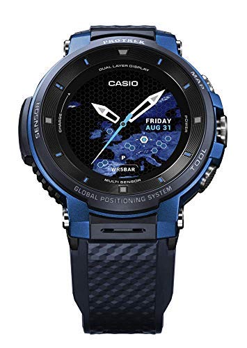 Pro Trek Smart WSD-F30 Azul, Wear OS by Google Outdoor Smartwatch con GPS incorporado, Mapeo Mundial y Tecnología de Triple Sensor