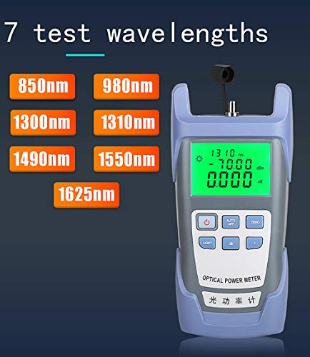 Probador de Medidor de potencia óptica Medidor de atenuación óptica AUA-85 Rango de prueba de 6 longitudes de onda -70 a +10 dBm (Gris)