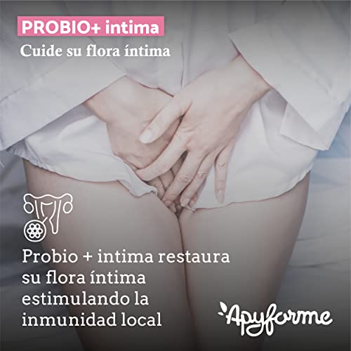 Probio+ Intima - Probióticos Mujer Flora íntima - Hasta 40 Mil Millones de UFC/día - 4 Cepas de Lactobacillus Reuteri, Rhamnosus Crispatus y Acidophilus - 100% Francés