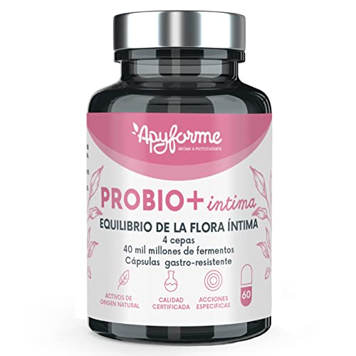 Probio+ Intima - Probióticos Mujer Flora íntima - Hasta 40 Mil Millones de UFC/día - 4 Cepas de Lactobacillus Reuteri, Rhamnosus Crispatus y Acidophilus - 100% Francés