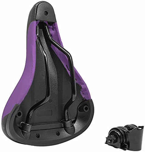 Prometheus - Sillín de bicicleta infantil para bicicleta infantil, cómodo, unisex, para niños de 12, 14, 16 y 18 pulgadas (morado/negro)