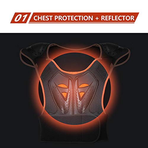 Protección de Cuerpo Protector para Esquí/Snowboard Patinaje Armadura del Pecho para Chico Niño Protectora Deportiva Profesional de Columna Vertebral Hombro Tamaño Kids (L)