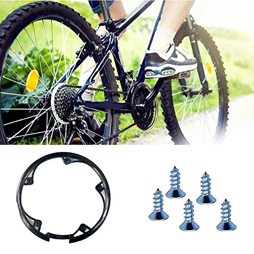 Protector De Anillo De Cadena Cubierta la Cadena Bicicleta Protectora de Rueda de Cadena Piñones Protecciones Anillo de Cadena de Bicicleta con Tornillos para Bandeja de Dientes de Bicicleta