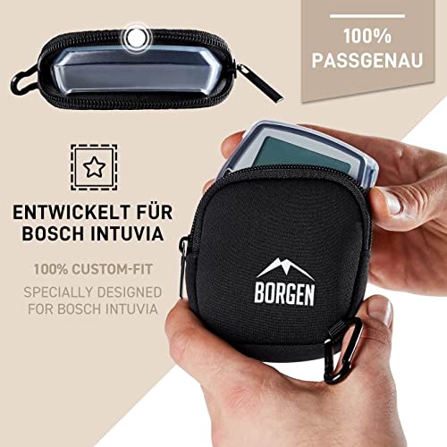 Protector display Borgen - Para cubierta protectora Bosch Intuvia - Accesorios para display de e-bike - 100 % transparente y resistente al agua - Incluye bolsa para display / funda de neopreno