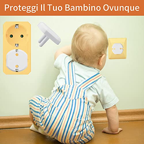 Protector Enchufes para Bebes, JYTZ 10 piezas Seguridad Enchufes para Niños y Pequeños en el Hogar Schuko Europeo, Blanco
