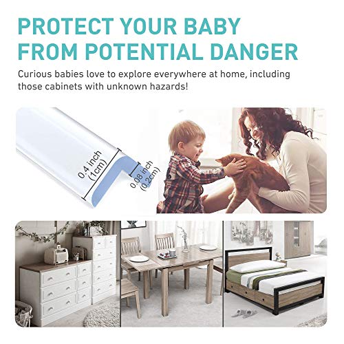 Protector para Bordes Wemk, Protector para Esquinas y Bordes Anti-Golpe y Anticolisión, con Cinta Adhesiva, Protección de Mesas y Muebles, Suave Protectores para Seguridad de Bebés y Niños, 6 Metros