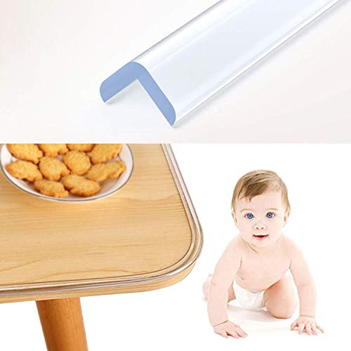 Protector para Bordes Wemk, Protector para Esquinas y Bordes Anti-Golpe y Anticolisión, con Cinta Adhesiva, Protección de Mesas y Muebles, Suave Protectores para Seguridad de Bebés y Niños, 6 Metros