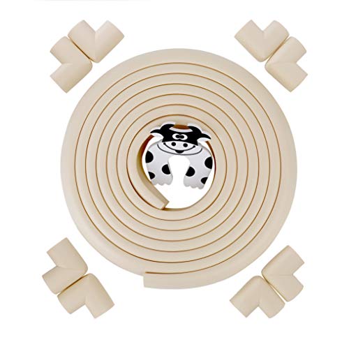 Protectores Para Esquinas y Bordes 5m Protector Borde e 8 Proteccion Esquinas con 1 Protector Puerta para Protector a Prueba de Niños Beige