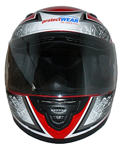 Protectwear Casco de moto de los niños rojo SA03-RT Tamaño 2XS (juventud M) 50/51 cm