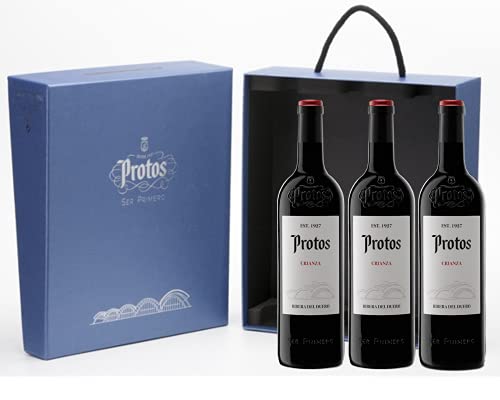 Protos Vino Tinto Crianza, Estuche Vino Tinto 3 botellas, Ribera del Duero 75cl