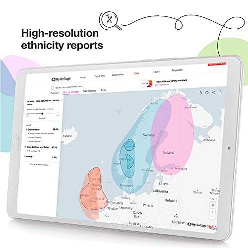 Prueba de ADN de MyHeritage: Pruebas Genéticas de Antepasados y Etnicidad que abarcan más de 2.114 Regiones Geográficas y Coincidencias de ADN con Familiares