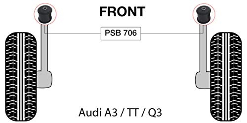 PSB PSB706 - Juego de bujes traseros para brazo de remolque A3/TT/Q3 (05-15)