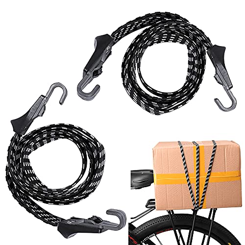 Pulpos Elasticos Transporte 2 PCS Cuerdas Elasticas Bicicleta, Cuerda Elástica Fija Multifuncional para Equipaje de Motocicleta y Bicicleta con Gancho