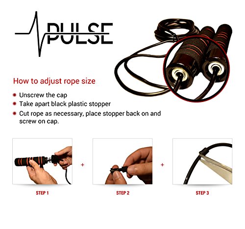 Pulse - Cuerda de saltar con peso (450 gr), con mango de espuma viscoelástica y cable de velocidad pesado, para Crossfit, boxeo y artes marciales mixtas.