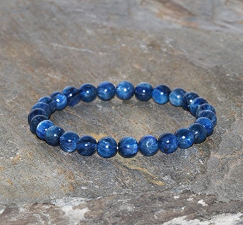 Pulsera de Cianita Azul de 6 mm Pulsera de Piedras Preciosas Naturales Azules Cianita Azul Cielo Intenso Joyería Yoga Grado AAA Curativa Chakra Pulsera Chakra Pulsera Unisex Minimalista Simple