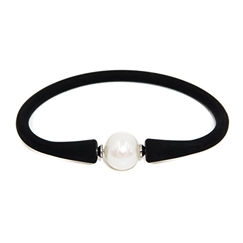 Pulsera de mujer de perla cultivada de agua dulce de 11-11,5 mm Secret & You - Pulsera de caucho con sistema para intercambiar la perla por otra de distinto color u otra gema.