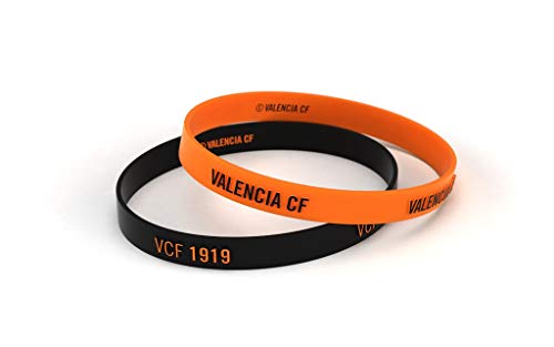 Pulsera Valencia Club de Fútbol Relieve Naranja y Negra Estándar para Hombre | Pulsera Valencia de silicona | Apoya al Valencia CF con un producto oficial | VCF