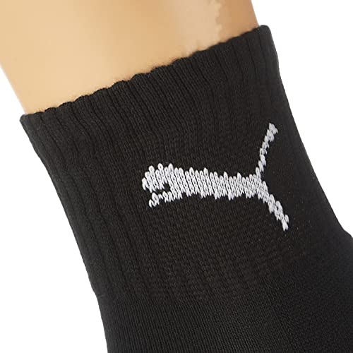PUMA Calcetines deportivos cortos para hombre con suela de rizo (6 pares), Negro , 39-42