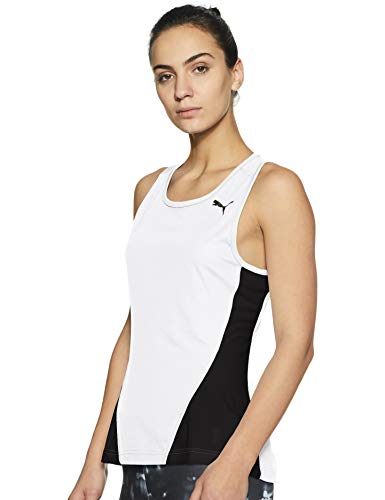 Puma Cross The Line Singlet W Camiseta De Tirantes, Mujer, White Black, M