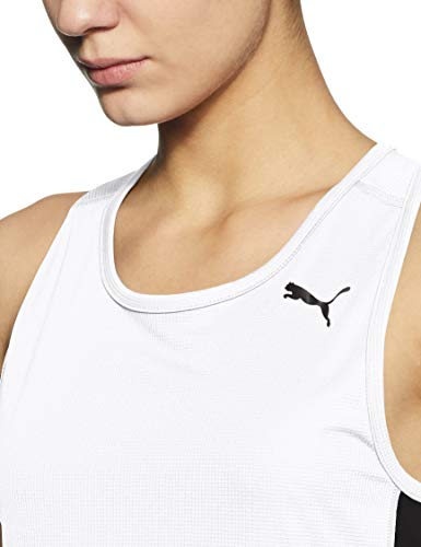 Puma Cross The Line Singlet W Camiseta De Tirantes, Mujer, White Black, M