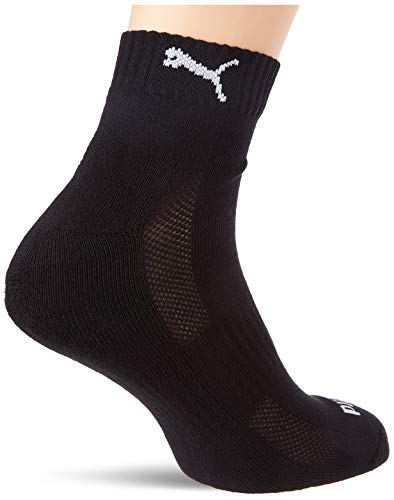 PUMA Cushioned Quarter Socks (3 Pack) Calcetines, negro, 43-46 Unisex Adulto