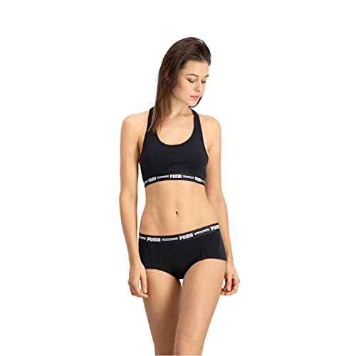 PUMA Iconic Women's Mini Short (2 Pack) Ropa Interior, Negro, M (Pack de 2) para Mujer