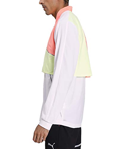 PUMA Run Ultra Jacket Sudadera, Hombre, White/nrgy Peach/Fizzy Yellow, L