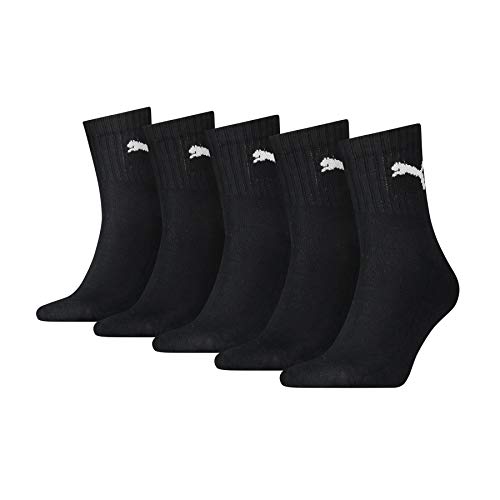 PUMA Short Crew Socks (5 Pack) Calcetines, Negro, 39-42 (Pack de 5) Unisex Adulto