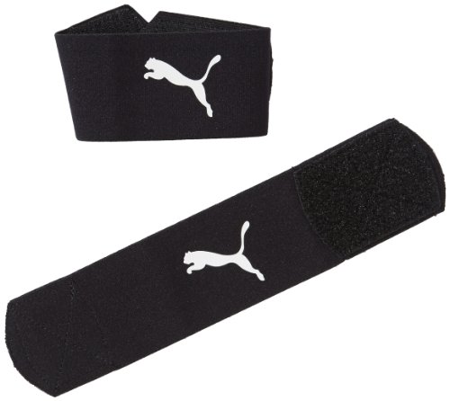 PUMA Sock Stopper Banda sujeta espinillera, Unisex, Multicolor (Negro/Blanco), Talla única