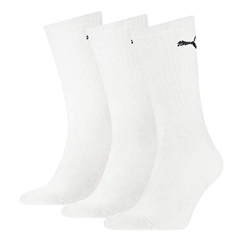 PUMA Sport Crew Lightweight Socks (3 Pack) Calcetines, blanco, 39-42 Unisex Adulto
