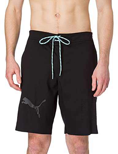 PUMA Swim Men's Laser Cut Long Shorts Bañador, Negro, L para Hombre