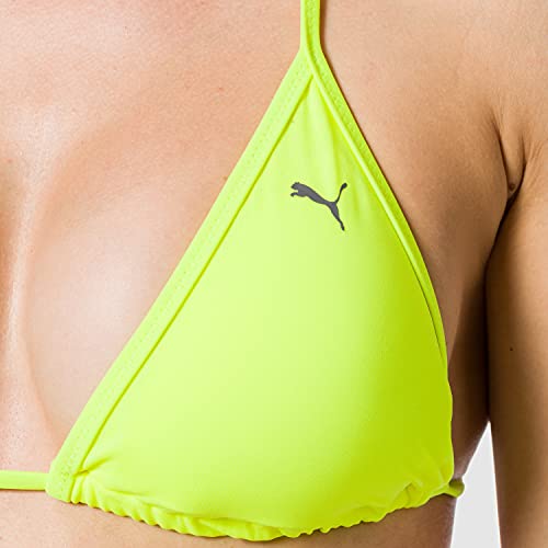 PUMA Swim Women's Triangle Bikini Top Parte Superior, Amarillo, XS para Mujer