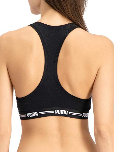 PUMA Women Racer Back Top 1P Hang Sujetador Deportivo, Black, M para Mujer