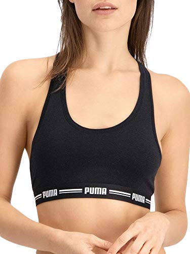 PUMA Women Racer Back Top 1P Hang Sujetador Deportivo, Black, M para Mujer