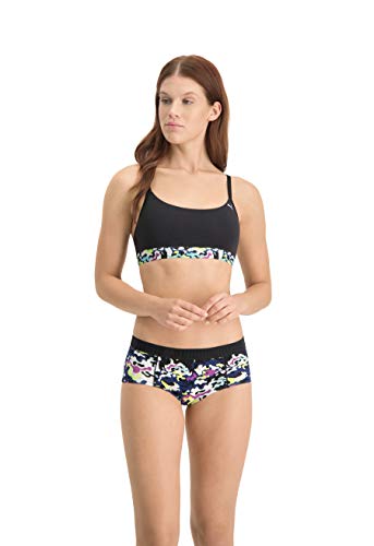 PUMA Women's Printed Mini Short (2 Pack) Ropa Interior, Negro Combo, L para Mujer