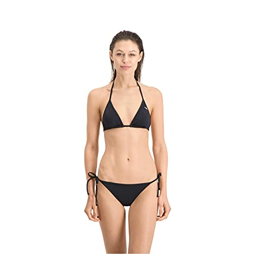 PUMA Women's Triangle Bikini Top, Negro, S para Mujer