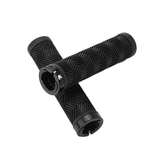 Puños de Bicicleta Manillar para Bici de Goma Antideslizante con Tapones para BMX MTB Ciclismo ( Color : Negro )