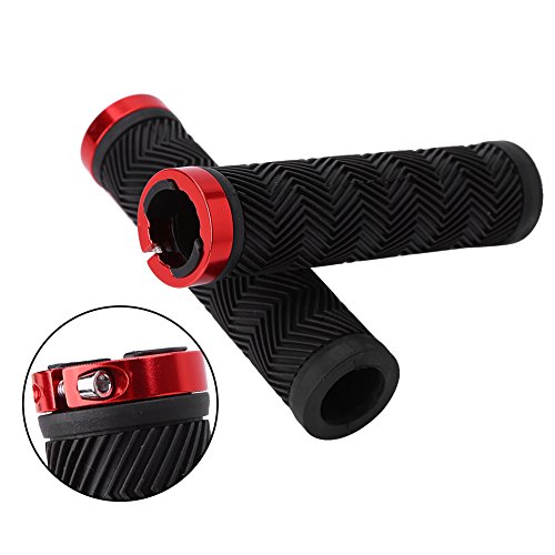 Puños de Bicicleta Manillar para Bici de Goma Antideslizante con Tapones para BMX MTB Ciclismo ( Color : Negro )