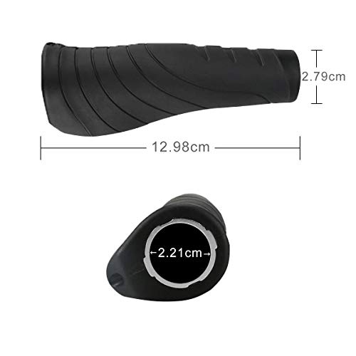 PUPOUSE Puños para bicicleta – Lock-On resistentes al agua y antideslizantes, ergonómicos, deportivos, para MTB, trekking, bicicleta de paseo, bicicleta eléctrica, cross, fixie (negro)