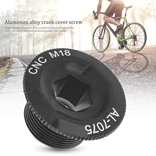 Pwshymi 2 uds M18 Tapa de Rosca de Tapa de manivela de Bicicleta a Prueba de Polvo Piezas de aleación de Aluminio Impermeables para bielas integradas Huecas Prowheel(M18 Negro)